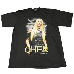 Vintage 2002 CHER LIVING PROOF Farewell TOUR Concert T-Shirt XL Double‎ Sided